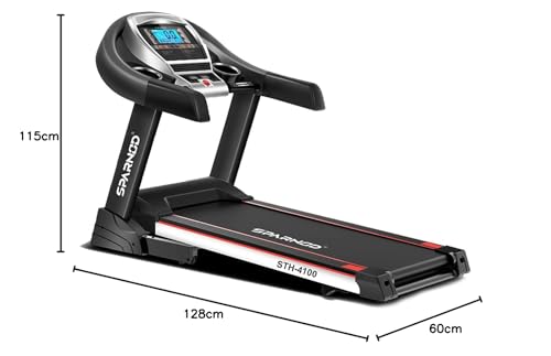 SPARNOD FITNESS STH-4100 (4.5HP Peak) Automatic and Foldable Treadmill with Auto-Incline for Home Use (Free Installation Service)