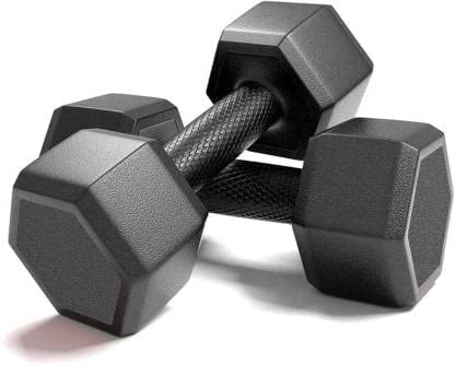 FratiiSingh's Hex Shape PVC Dumbbells Set of 2 Kg(Pack of 2) for Unisex for Home Gym ( 2 Kg X 2 Pcs. )