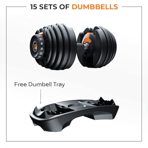 Flexnest Adjustable Iron Dumbbells Set, Designed-in-Germany, Easy Weight Adjustment (2.5Kg-24Kg), Home Workout, Gym Exercise Set For Men & Women, 24Kg, Set of 2 (Black)