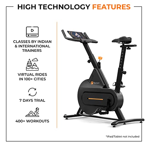 Flexnest Flexbike Lite|Smart Bluetooth Exercise Cycle For Home With 500+ Live Classes,100+ Virtual Rides On App,100 Resistance Levels Cycle For Exercise At Home Gym Workout & Cardio Spin Bike(Black)