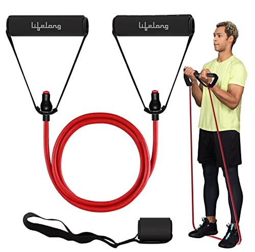 Lifelong Resistance Bands for Workout - Resistance Tube with Foam Handles - Exercise Equipment for Home with Door Anchor -Pull Rope for Gym Exercise -Toning Tube -Stretching Belt for Men & Women