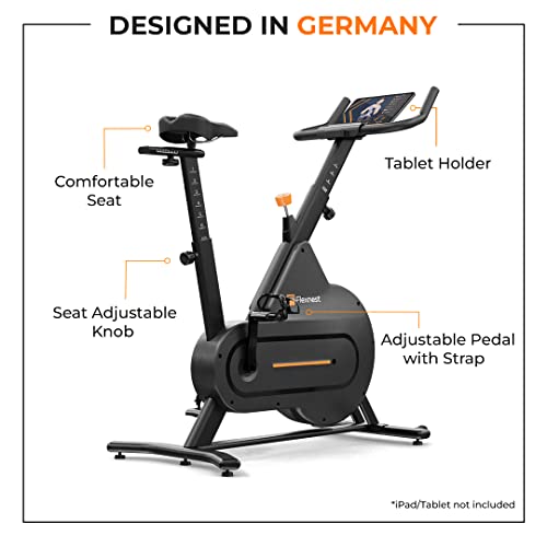 Flexnest Flexbike Lite|Smart Bluetooth Exercise Cycle For Home With 500+ Live Classes,100+ Virtual Rides On App,100 Resistance Levels Cycle For Exercise At Home Gym Workout & Cardio Spin Bike(Black)