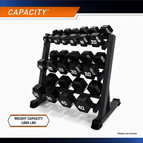 ALLYSON FITNESS HEAVY DUTY 3 Tier Metal Steel Home Workout Gym Dumbbell Weight Rack Storage Stand For Home Gym and Gym