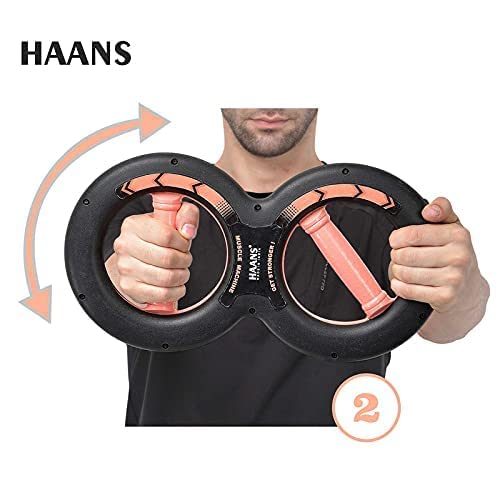 HAANS Muscle Machine Arm Strengthener, Forearm Strengthener Wrist Exercise Home Gym Equipment, Grip Exercise Fitness Machine for Men and Women, Medium Strength - Pink (Made in India)