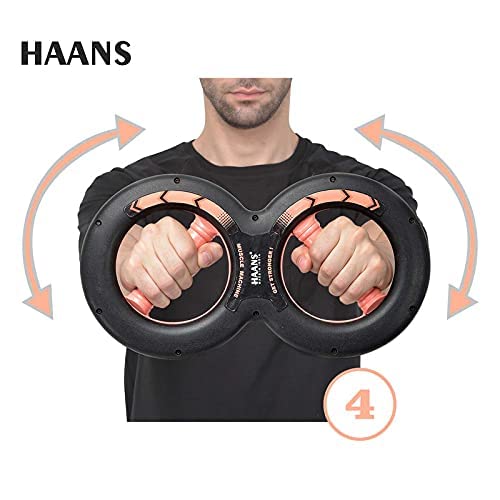 HAANS Muscle Machine Arm Strengthener, Forearm Strengthener Wrist Exercise Home Gym Equipment, Grip Exercise Fitness Machine for Men and Women, Medium Strength - Pink (Made in India)