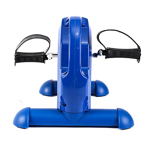 DOLPHY Portable Under Desk Mini Pedal Bike Exerciser Foot Cycle Arm and Leg Machine with LCD Screen Displays (Blue)