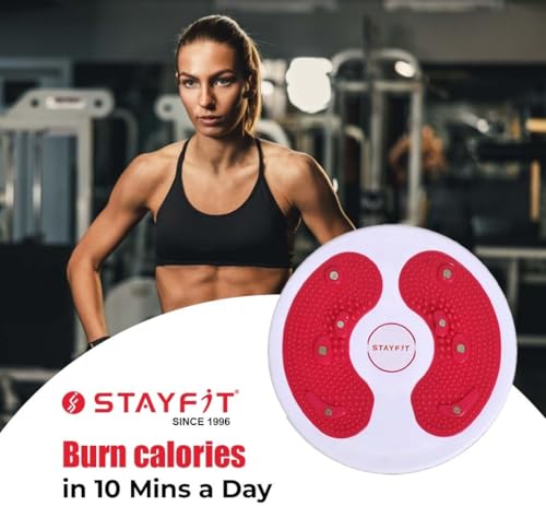 STAYFIT TWISTER Waist Disc Tummy Trimmer, Body Fat Burner, Foot Exercise & Acupressure Ab Exerciser (Red, Grey)