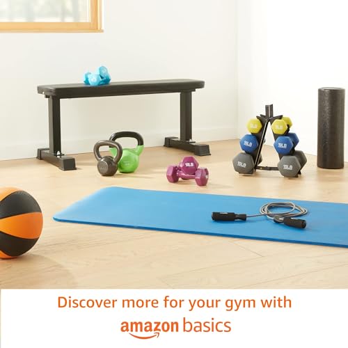 Amazon Basics 20-Pound (9.07 Kg) Fixed Dumbbell Set with Stand, (Stand Material: Plastic)