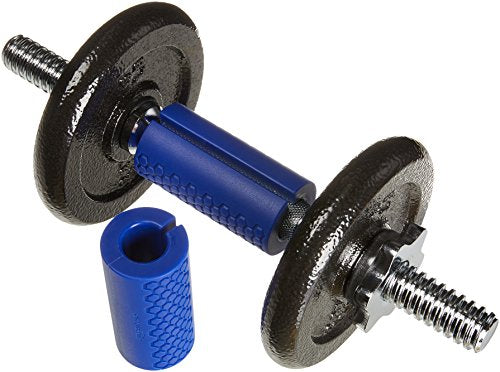 amazon basics Thick Rubber Dumbbell And Barbell Grips (Blue, Small), 0.72 Pounds