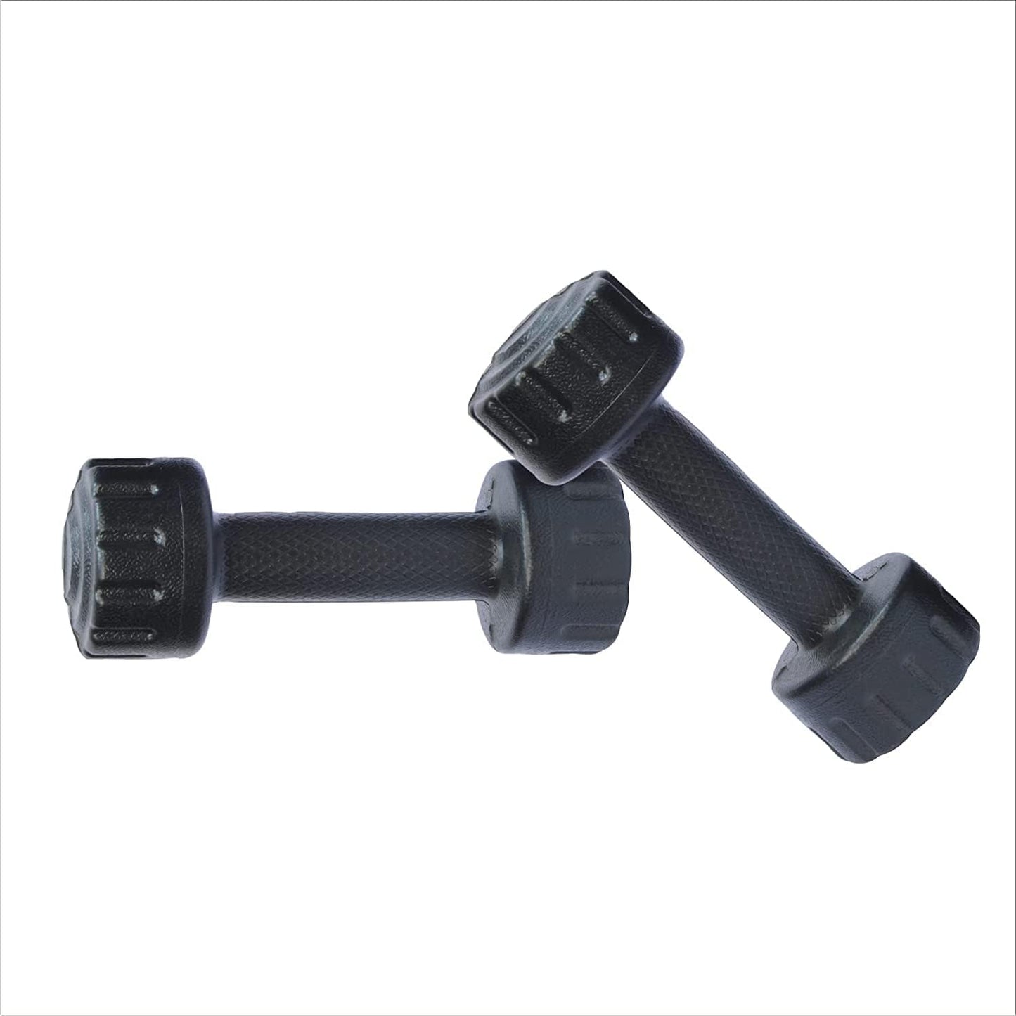 ARTINO 1 Kg Pair PVC Dumbbells Set For Home Gym, Exercise & Fitness Dumbbell (Black) Fixed Weight Dumbbell (1kg X 2Pc)