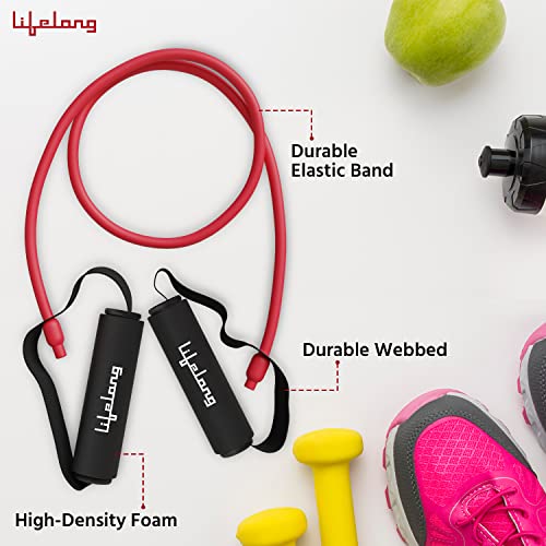 Lifelong Resistance Bands for Workout - Resistance Tube with Foam Handles - Exercise Equipment for Home with Door Anchor -Pull Rope for Gym Exercise -Toning Tube -Stretching Belt for Men & Women