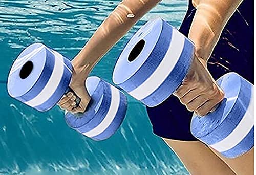 Smart Tools Water Aerobics Aquatic Barbell Floating Dumbbell | Swimming Eva Floating Dumbbell | Foam Dumbbells with Hand Bars | Aqua Fitness Barbells for Exercise | Foam Dumbbells Hand Bars (Blue)