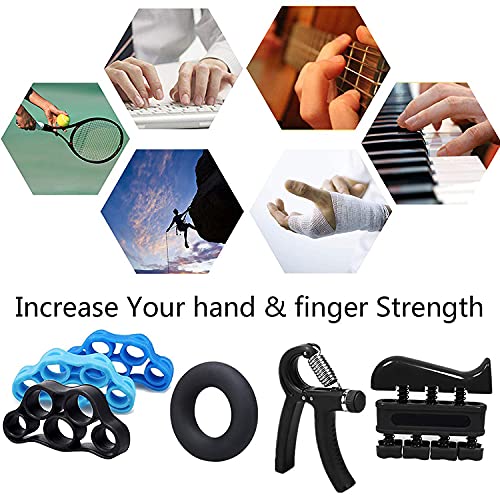 Bodylastics Hand Grip Strengthener Set Fingers, Wrist, Forearm 10 to 40 kgs Adjustable Resistance Exercising Body Workout, Plastic