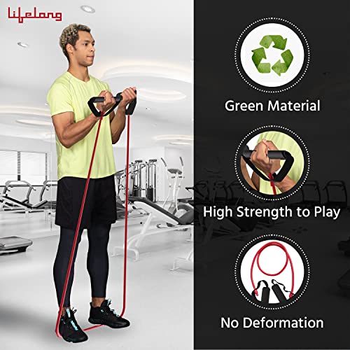 Lifelong Resistance Bands for Workout - Resistance Tube with Foam Handles - Exercise Equipment for Home with Door Anchor -Pull Rope for Gym Exercise -Toning Tube -Stretching Belt for Men & Women