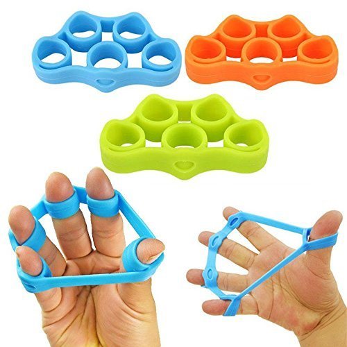 Serveuttam Hand Grip Strengthener Finger Exerciser | Palm Exercising Tool with Different Resistance Level | Strengthen Forearm and Fingers | Guitar Playing Tools (Finger Exerciser 3 Set)