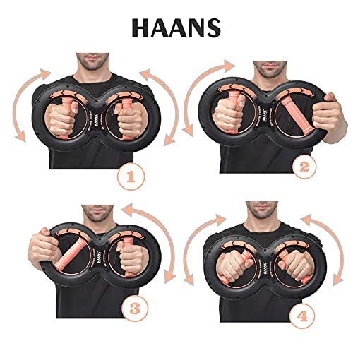 HAANS Muscle Machine Arm Strengthener, Forearm Strengthener Wrist Exercise Home Gym Equipment, Grip Exercise Fitness Machine for Men and Women, Medium Strength - Pink (Made in India)