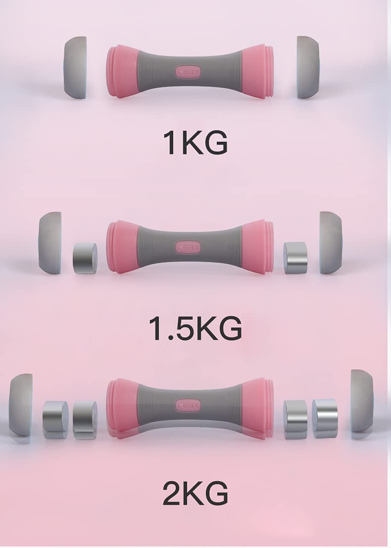 Physiostore Pair of Adjustable Dumbbells (1kg- 1.5kg- 2kg in Single Piece) Non Slip (Boxed in Pair)