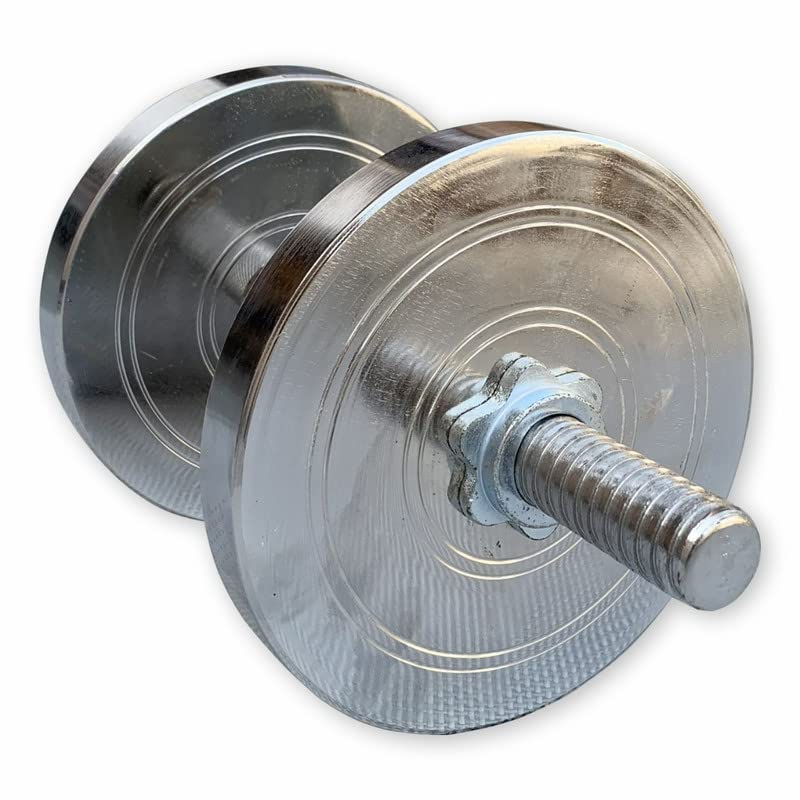 LEEWAY Steel Weight Plates Dumbbell Set 20 Kg; Home Gym Dumbbell Combo; Chrome Plated Steel Weight; Chrome Gym/Home Weight| Steel Dumbbell Equipment| Steel Plate Adjustable Dumbbells, Alloy Steel