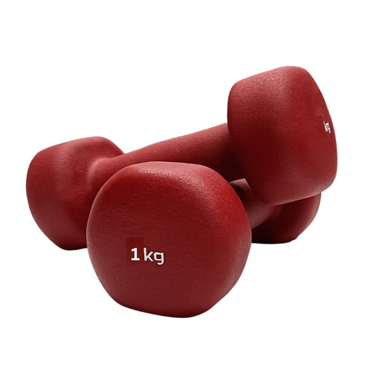 SIGNATRON Home Gym Exercise Cardio Aerobic Training Fitness Grippy Neoprene Coated Fixed Weight Dumbbell (Pair) (1 Kg x 2)