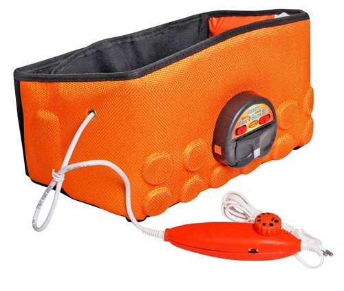 VIRTUAL WORLD 3 in 1 Vibra + Sauna Slim Belt Best (Color Orange, Free Size)