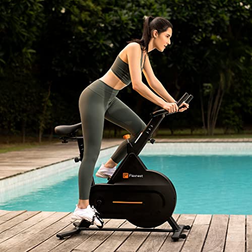 Flexnest Flexbike Lite|Smart Bluetooth Exercise Cycle For Home With 500+ Live Classes,100+ Virtual Rides On App,100 Resistance Levels Cycle For Exercise At Home Gym Workout & Cardio Spin Bike(Black)