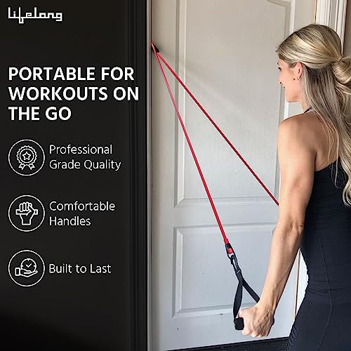 Lifelong Resistance Bands for Workout - Resistance Tube with Foam Handles - Exercise Equipment for Home with Door Anchor -Pull Rope for Gym Exercise -Toning Tube -Stretching Belt for Men & Women