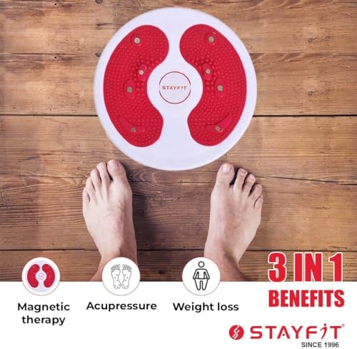 STAYFIT TWISTER Waist Disc Tummy Trimmer, Body Fat Burner, Foot Exercise & Acupressure Ab Exerciser (Red, Grey)