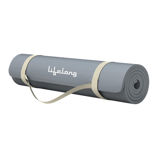 Lifelong LLYM92 Yoga mat for Women & Men EVA Material 4mm Grey Anti Slip for Gym Workout