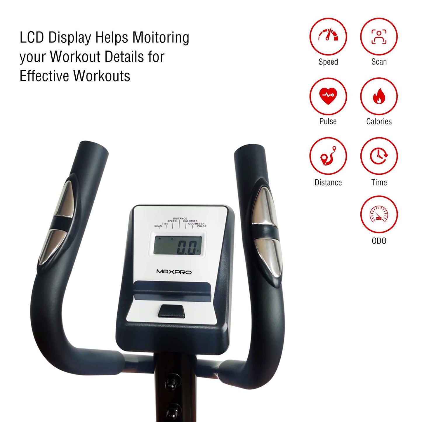 WELCARE Maxpro Mp 6066 Elliptical Cross Trainer with LCD Display, Adjustable Seat, Hand Pulse Sensor, Adjustable Resistance for Home Use (DIY Installation with Video Call Assistance)