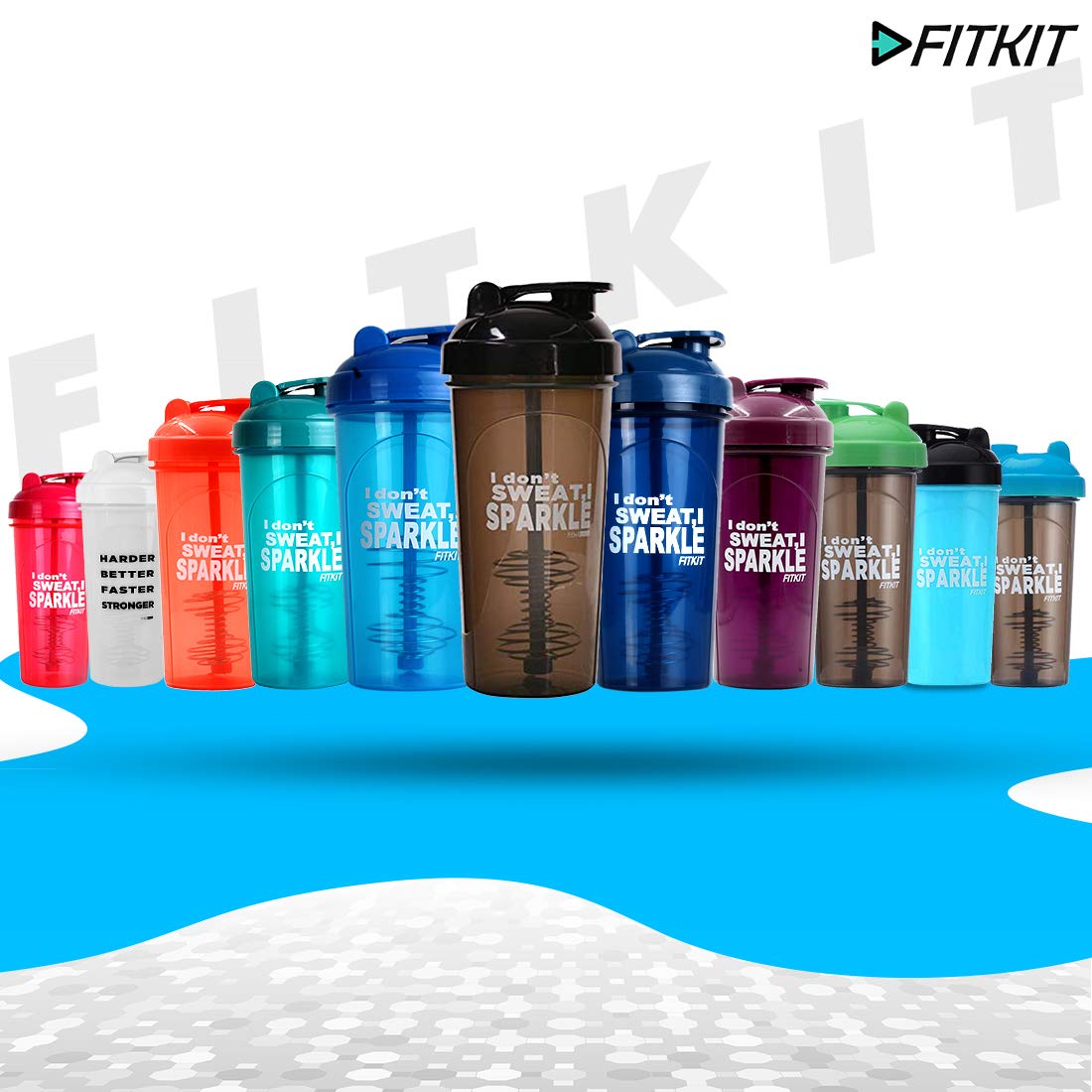 Fitkit Classic Bottle Shaker (700ml, Grey/Black , Plastic) Pack of 1