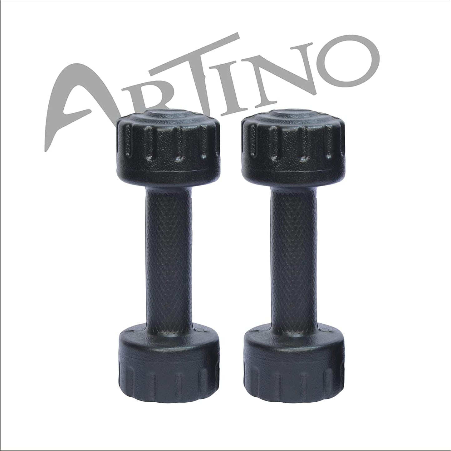 ARTINO 1 Kg Pair PVC Dumbbells Set For Home Gym, Exercise & Fitness Dumbbell (Black) Fixed Weight Dumbbell (1kg X 2Pc)