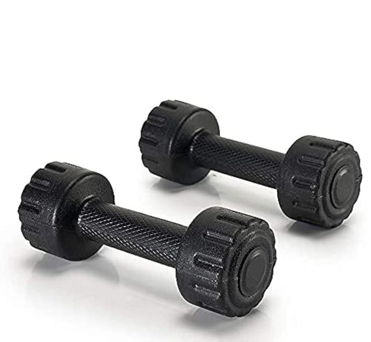 ARTINO 1 Kg Pair PVC Dumbbells Set For Home Gym, Exercise & Fitness Dumbbell (Black) Fixed Weight Dumbbell (1kg X 2Pc)