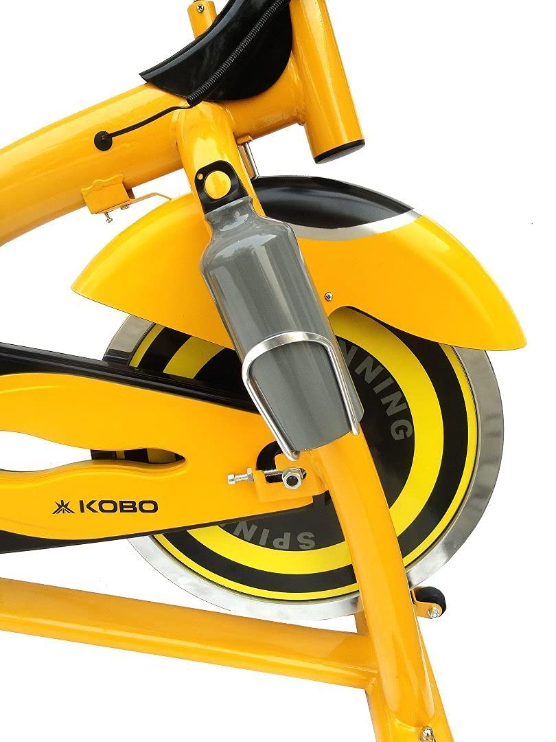 Kobo Heavy Duty Spin Bike with 18 Kg Flywheel (IMPORTED, Yellow)