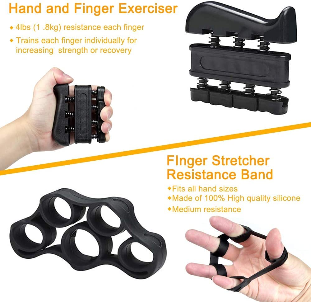 Bodylastics Hand Grip Strengthener Set Fingers, Wrist, Forearm 10 to 40 kgs Adjustable Resistance Exercising Body Workout, Plastic