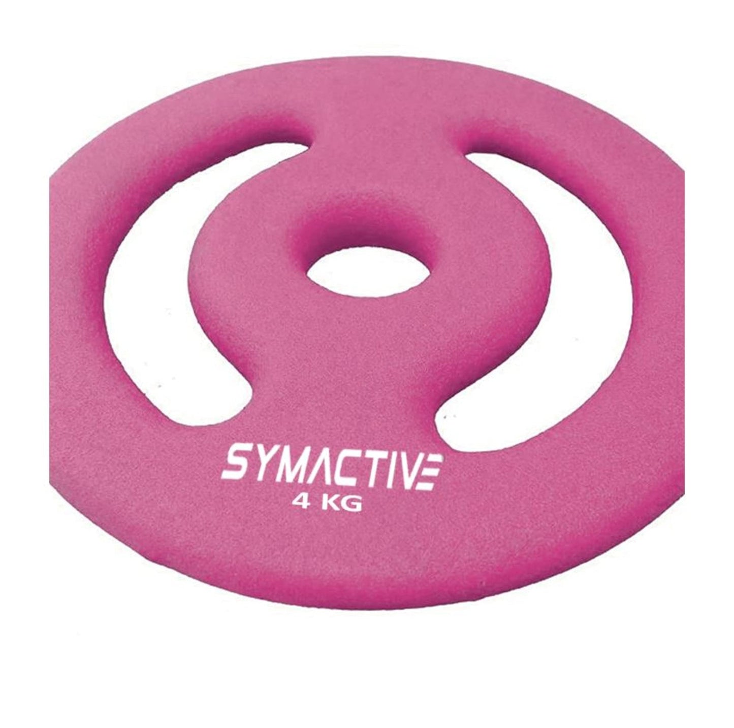 Amazon Brand - Symactive Neoprene Coated Solid Weight Plates, 30mm Centre Hole, Set of 2, 4 Kg