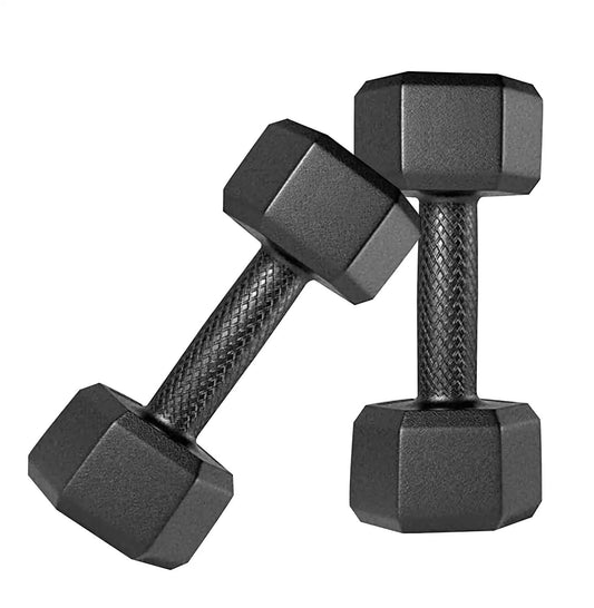 SPIRO PVC Dumbbells Pack Of 2 For Home Gym Equipment |Gym Exercise|Home Workout | Fitness Kit|Dumbbells Weights For Whole Body Workout, 2 Kg,Black