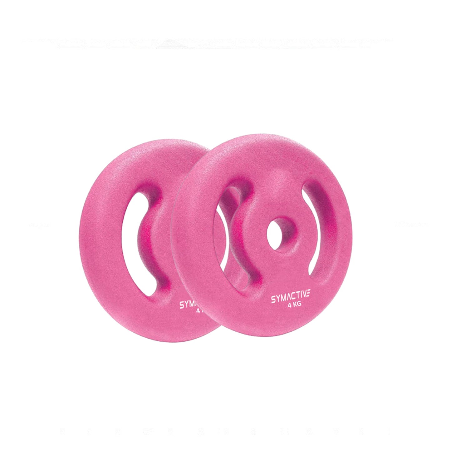 Amazon Brand - Symactive Neoprene Coated Solid Weight Plates, 30mm Centre Hole, Set of 2, 4 Kg