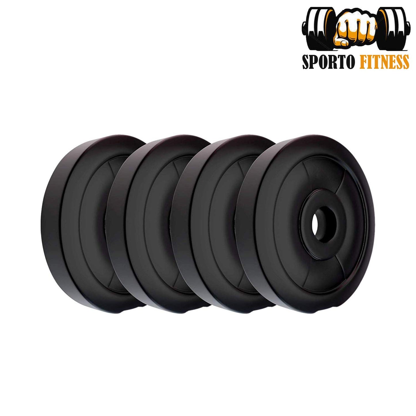 SPORTO FITNESS PVC Dumbbells Sets, PVC Plates & Dumbbells Rod (10 KG)