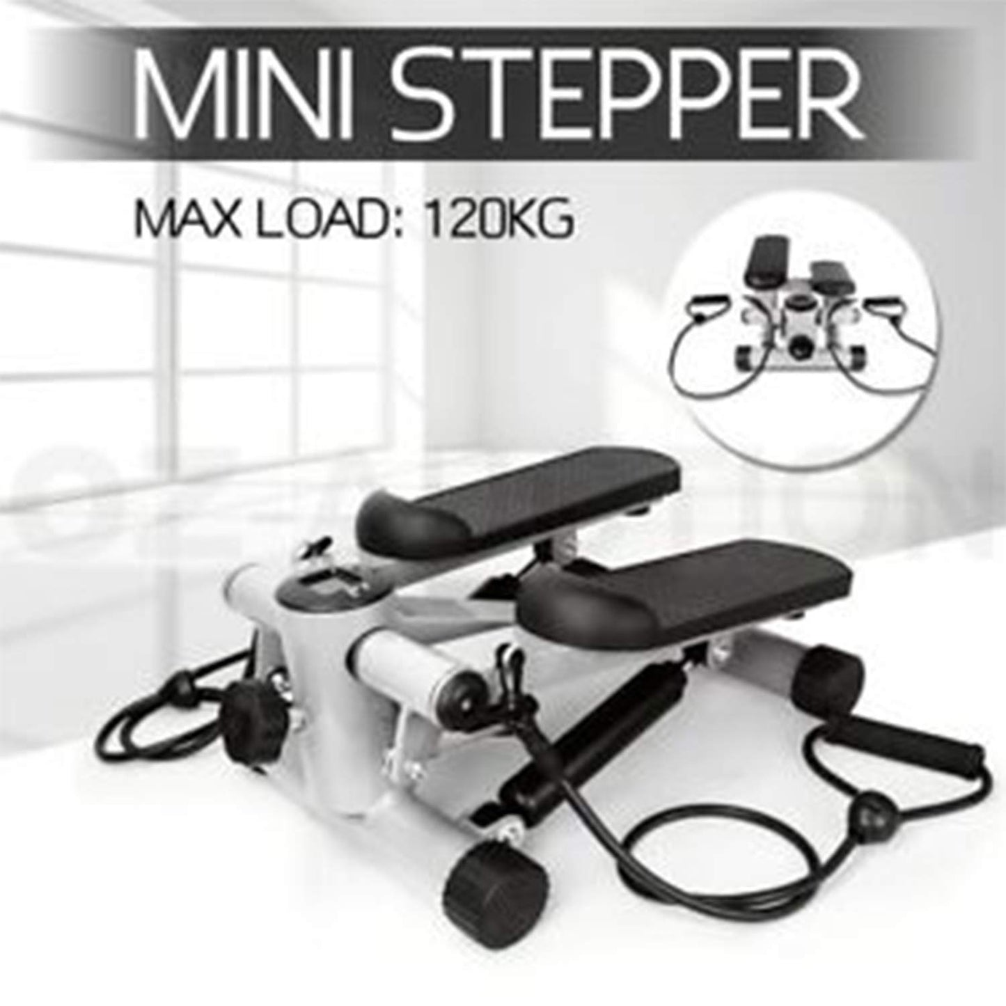 TOAVI Fitness Stair Stepper for Women and Men, Mini Stepper Air Climber Step Fitness Exercise Machine with LCD Monitor and Resistance Bands