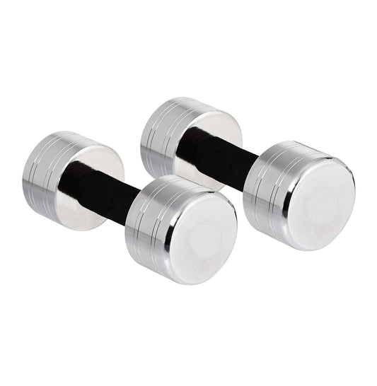 Kore Alloy Steel Set Of 2 Chrome Dumbbell(1 Kg X 2) With Soft Padded Cushion Handles,Pair Of 2 Heavy Dumbbells