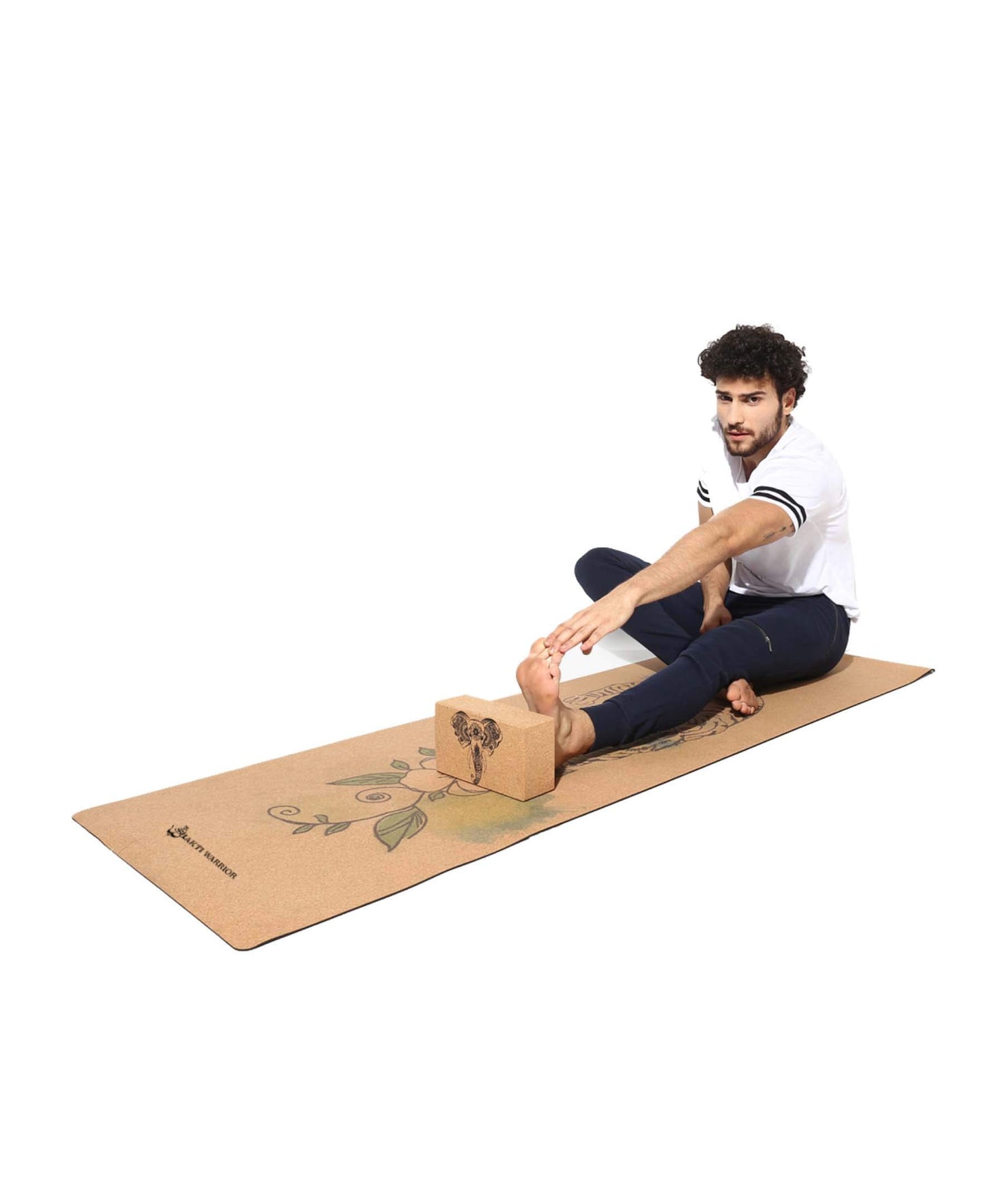 Shakti Warrior Shivshakti Pro Cork Yoga Mat - Premium Printed Natural Eco-Friendly Biodegradable Non-Slip Mat Great for Regular & Hot Yoga, Pilates, Workouts (72 inch x 24 inch x 3mm Thick)