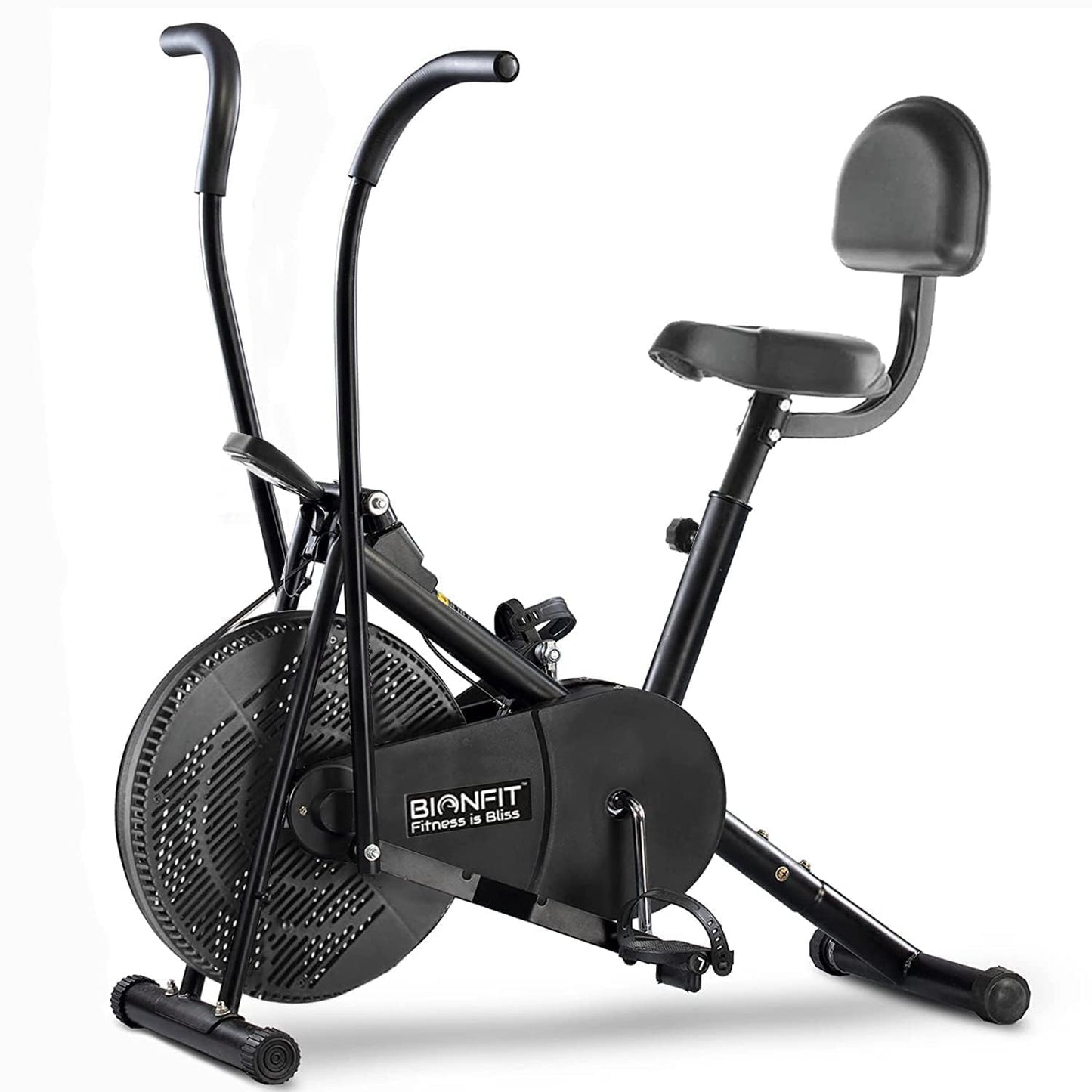 BIONFIT® Moving Handle Exercise Bike for Home Gym |Air Bike with Back Support Seat | 2-Year Warranty | Upright Gym Cycle for Weight Loss & Cardio | Max User Weight: 120 Kg | Installation Support