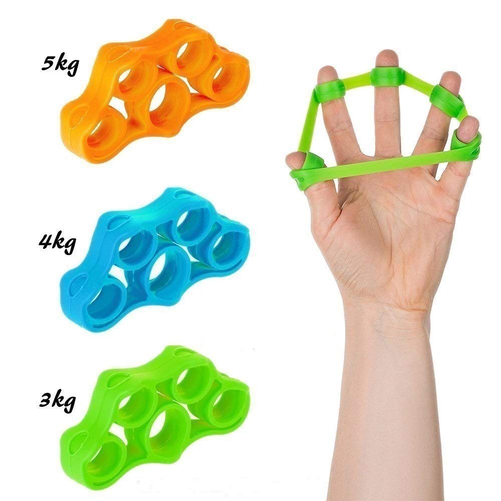 Serveuttam Hand Grip Strengthener Finger Exerciser | Palm Exercising Tool with Different Resistance Level | Strengthen Forearm and Fingers | Guitar Playing Tools (Finger Exerciser 3 Set)