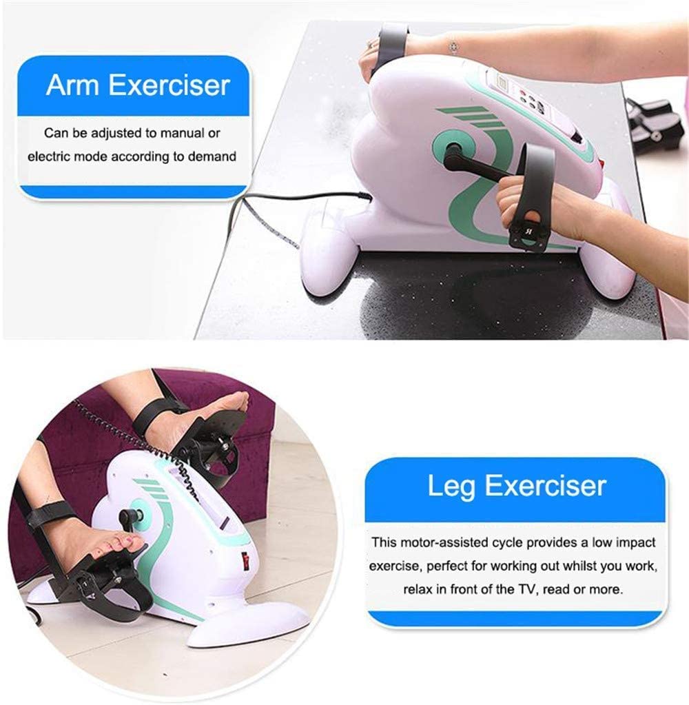 Healthcave Motorized Electric Mini Exercise Bike Trainer with Intelligent Remote Control for home and gym | Mini Ergometer with Full Accessories | 1 Year Warranty