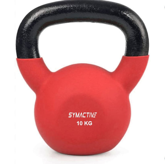 Amazon Brand - Symactive Neoprene Coated Solid Kettlebell for Gym Exercises, 10 Kg