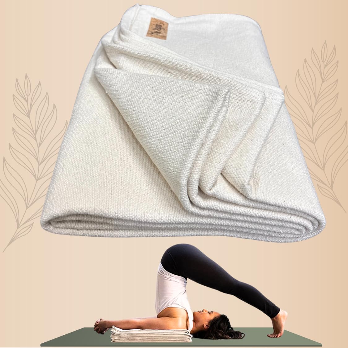 The Yogis 100% Organic Eco-Friendly Cotton Iyengar Yoga Blanket Pune Yoga Blanket, Yoga Props, Yoga Blanket Thick, Yoga Blanket for Restorative Yoga