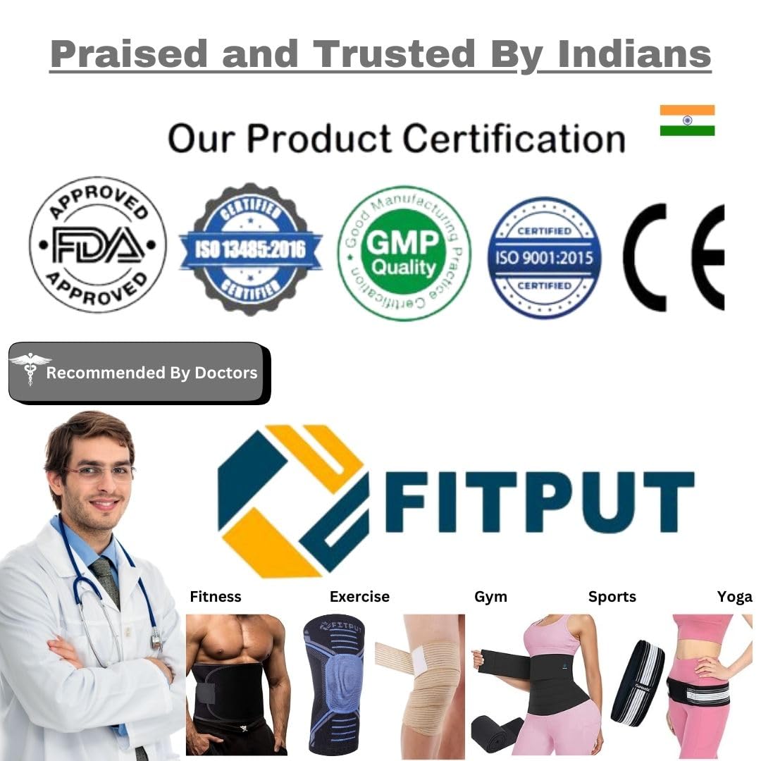 FITPUT Sweat Slim Belt Made of Neoprene, Stomach Belt for Men and Women Non-Tearable, Sauna Belt for Tummy Exercise Fitness Waist Trainer, Slim Belt for Men (Black)