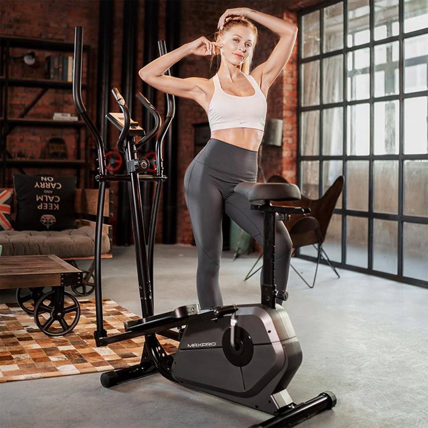 WELCARE Maxpro Mp 6066 Elliptical Cross Trainer with LCD Display, Adjustable Seat, Hand Pulse Sensor, Adjustable Resistance for Home Use (DIY Installation with Video Call Assistance)