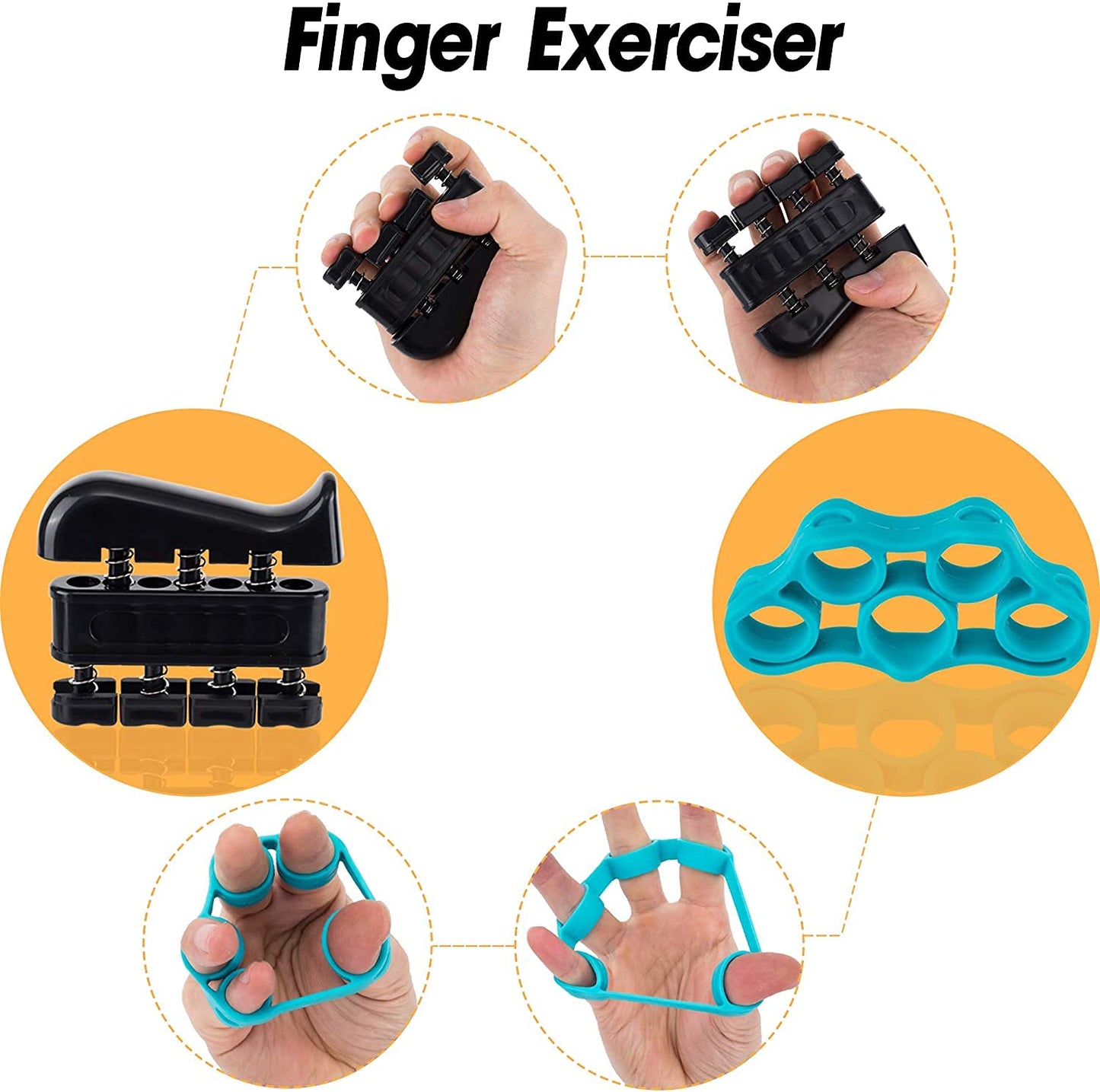 Bodylastics Hand Grip Strengthener Set Fingers, Wrist, Forearm 10 to 40 kgs Adjustable Resistance Exercising Body Workout, Plastic