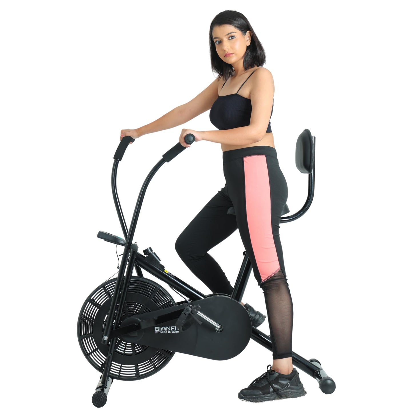 BIONFIT® Moving Handle Exercise Bike for Home Gym |Air Bike with Back Support Seat | 2-Year Warranty | Upright Gym Cycle for Weight Loss & Cardio | Max User Weight: 120 Kg | Installation Support